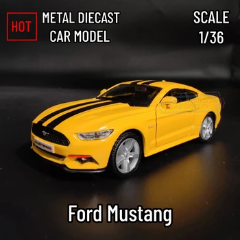 1:36 Ford Mustang GT Модель Автомобиля Реплика В масштабе Металлическая Отлитая Под давлением Миниатюрная Художественная Фигурка Автомобиля Коллекция Рождественских Подарков Мальчику Игрушка