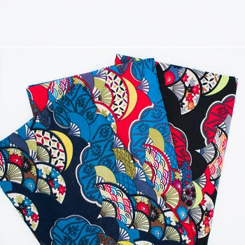 100% Хлопчатобумажный лен, ткань с принтом в японском стиле, предварительное шитье, богемная ткань в стиле ретро, лоскутное шитье, ткань для квилтинга 