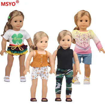 18-дюймовая кукольная одежда American Girl, брюки с коротким рукавом, костюм с мини-юбкой, аксессуары для кукол, 43-сантиметровая одежда для новорожденных кукол, игрушки