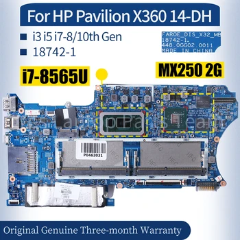 18742-1 Для HP Pavilion X360 14-DH Материнская плата Ноутбука L67770-601 L77996-001 L67771-601 i3 i5 i7-8/10-го поколения 2G Материнская плата Ноутбука