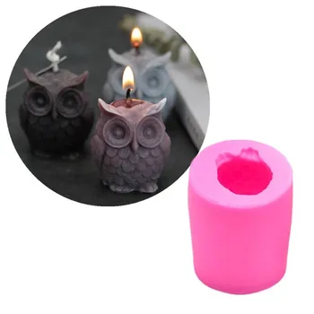 1шт 3D формы для свечей в виде совы, силиконовая форма для изготовления свечей, Формы из смолы ручной работы для гипса, Восковая форма, Наборы банок для изготовления свечей