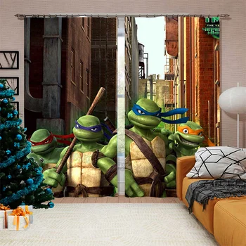 2023 Новый Teenage Mutant Ninja Turtles Плотные Шторы S 3D Печать Занавес Украшение для Окна Дома Спальня Гостиная Подарки