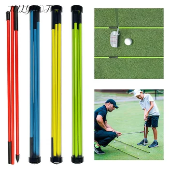2шт Портативных складных клюшек для выравнивания гольфа, тренировочных стержней для гольфа, вспомогательных инструментов для тренировки качелей, держателя для ударов