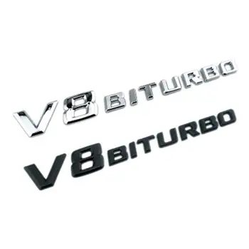3D ABS Автомобильная Наклейка BITURBO Логотип Эмблема Значок Задняя Сторона Автомобиля-стайлинг Наклейка Для Benz BITURBO