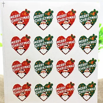 400 шт./лот Kawaii Сердце Санта-Клауса дизайн клейкая наклейка для выпечки печенья упаковка DIY Многофункциональная этикетка Оптом
