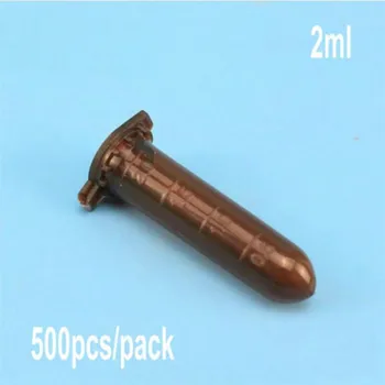 500 шт./упак. 2 мл пластиковая коричневая центрифужная трубка lucifugal Micro Laboratory Test Tubing Флакон лабораторный контейнер для образцов с крышкой