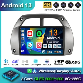 Android 13 Carplay Автомагнитола Для Toyota RAV4 RAV 4 2001-2006 Навигация GPS Мультимедийный Видеоплеер Головное Устройство 4G 2Din Стерео DSP