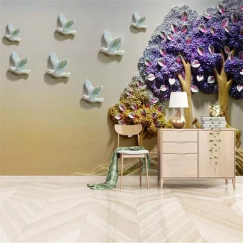 Beibehang papel de parede пользовательские обои 3D Стерео фреска рельеф волос дерево лось фон стены эффект гостиной 3d обои