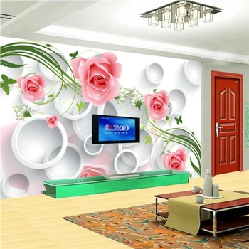 beibehang Пользовательские обои 3d стерео бант фрески ТВ фон гостиная спальня круг papel de parede papel pintado обои