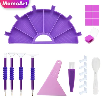 MomoArt Большой емкости Аксессуары для алмазной живописи, лоток для стразов, Наборы инструментов, коробка для хранения вышивальных поделок