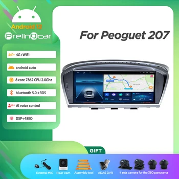 Prelingcar Android 12.0 Система 2 Din Автомобильный мультимедийный плеер GPS Навигация 12,3 дюйма для Peuguet 207 8 CORE
