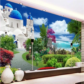 wellyu papel de parede 3D Обои на заказ Aegean Garden HDTV background обои для стен 3D фотообои