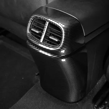 Автомобильные аксессуары Интерьер в стиле углеродного волокна ABS Вентиляционная рама заднего сиденья, Крышка воздуховода для Hyundai Elantra CN7
