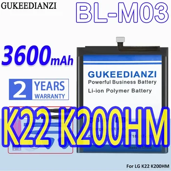 Аккумулятор GUKEEDIANZI Большой Емкости BL-M03 3600mAh Для LG K22plus K22 Plus K200HM Запасные Батареи Для Мобильных Телефонов