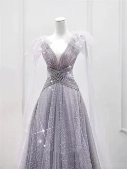 Арабское вечернее платье с V-образным вырезом, роскошное женское вечернее платье, вечерние платья для особых случаев, элегантные женщины, торжественная свадьба 2023