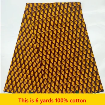 Африканская кружевная ткань для пошива платья 2022 Оригинальная Африканская ткань Анкара Материал Африканская ткань с восковым принтом Последние 6 ярдов
