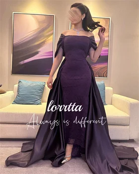 Бальное платье Lorrtta, модное кружевное облегающее вечернее платье с открытыми плечами, длина до пола, короткий рукав, официальное вечернее платье.
