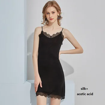 весенние шелковые сексуальные платья-комбинации, летняя одежда, белое тюлевое платье на бретелях, черная женская одежда, юбка, атласное корейское модное офисное платье