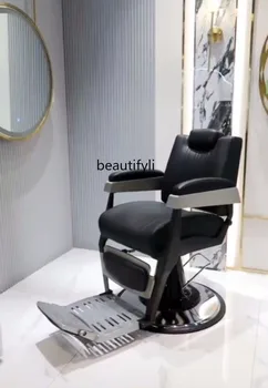 Высококлассное мужское парикмахерское кресло в стиле ретро, в парикмахерской можно поставить стул для бритья и подравнивания волос