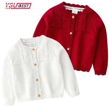 Вязаный кардиган для маленьких девочек, детская куртка, осенний детский свитер с длинными рукавами, хлопковая детская одежда, пальто, топ