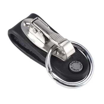 Дизайн брелка для ключей из нержавеющей стали, петля для ремня из искусственной кожи, брелок для ключей