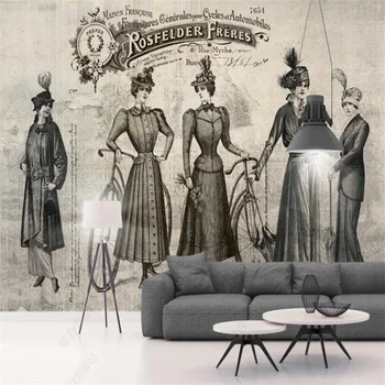 Европейская ретро-Ностальгическая роспись на заказ Домашний декор 3D Обои для кафе Магазин одежды Промышленный декор Обои