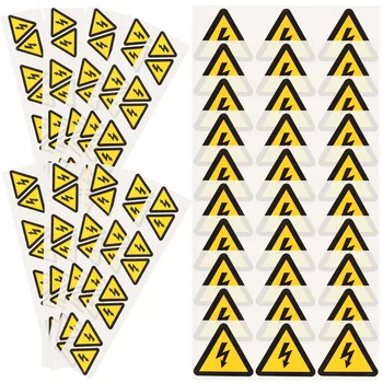 Желтые наклейки Tofficu Виниловая наклейка с опасностью поражения электрическим током при высоком напряжении Перед поражением электрическим током отключите питание
