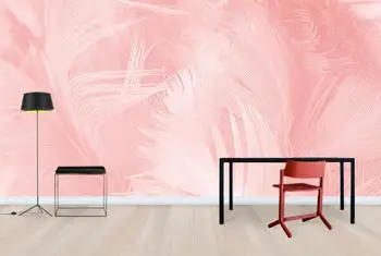 Индивидуальные обои из перьев фреска украшение дома Розовое перо детская комната спальня фон стены 3d обои фотографии