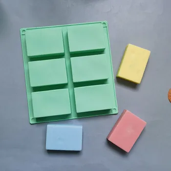 квадратная форма для мыла с 6 полостями, Силиконовая форма для изготовления мыла, 3D Форма ручной работы 