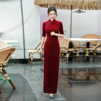 Китайское традиционное платье Чонсам для женщин, модная одежда Ципао, женская одежда, повседневная винтажная элегантная уличная одежда, лето