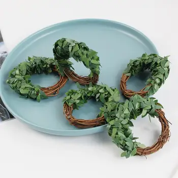 Кольца для салфеток с гирляндой из листьев, Рождественские кольца для салфеток, Очаровательные кольца для салфеток из ротанга с искусственным дизайном в виде венка из листьев для праздника на ферме