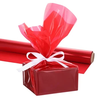 Красный Рулон Целлофановой Обертки 100 футов X 17 дюймов, Целлофановая Оберточная бумага толщиной 3 Мил, Подарочный Рулон Для Виолончели, Рождественские Корзины Для Подарков