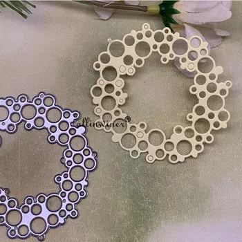 Круговое пузырчатое кольцо Металлические штампы для резки Трафареты для тиснения бумажных карточек в альбоме для скрапбукинга 