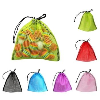 Легкая нейлоновая сетка, сетчатая сумка, чехол для гольфа, тенниса, 30 мячей, держатель для переноски, сумка на шнурке для хранения - выбирайте цвета