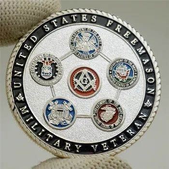 Масонское Братство Дружба Мораль Военный Ветеран Коллекция памятных монет масонов США Монета Масонского вызова