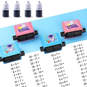 Математический Роликовый Штамп 2 в 1 В пределах 100 Для Умножения и Деления С Двумя Головками Smart Math Practice Stamps Обучающие Штампы для Детей