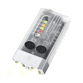 Мини-светодиодный фонарик-брелок, перезаряжаемый с 14 режимами, маленький мощный фонарик мощностью 1000 ЛМ IPX4