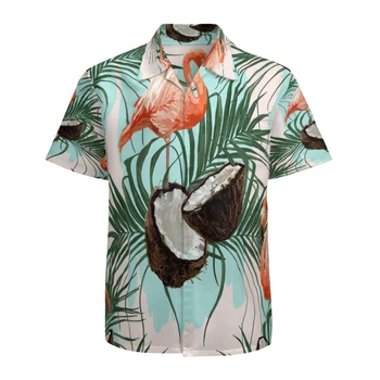 Мужская гавайская рубашка с коротким рукавом Быстросохнущая дышащая пляжная рубашка