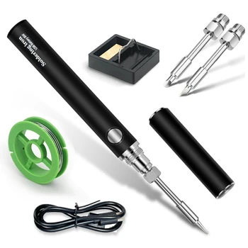 Набор инструментов для беспроводного паяльника, портативная электронная ручка для сварки с регулируемой температурой и 3 наконечниками