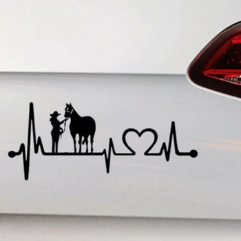 Наклейка с лошадью, женщина и лошадиное сердце, наклейка на автомобиль, ноутбук, виниловые наклейки с любовью к лошадям, любовь к лошадям
