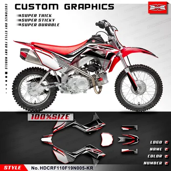 Наклейки для Мотокросса С графикой Кунг-Фу, Комплект Наклеек для мотоциклов, Оберточная бумага для Honda CRF110F 2019 2020 2021 2022 2023 2024 HDCRF110F19N005-KR