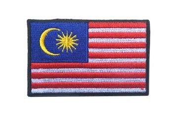 Нарукавная повязка с флагом Малайзии, ПВХ Тактические нашивки, вышитые крючком и петлей, Значок боевого духа Юго-Восточной Азии, военная нашивка на одежде