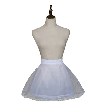 Нижняя юбка для девочек, полуприлегающая юбка-обруч, нижняя юбка с кринолином для цветочницы, белая