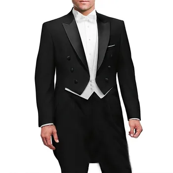 Новый итальянский дизайн фрака, мужские костюмы для свадебного бала (пиджак + брюки + жилет) Комплект мужского костюма Elgant Terno, смокинги для женихов