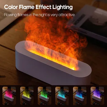 Новый Каминный Увлажнитель Воздуха Fire Lamp 7 Цветов Пламени Аромат Вулкан Увлажнитель Воздуха Эфирное Масло Диффузор для Дома