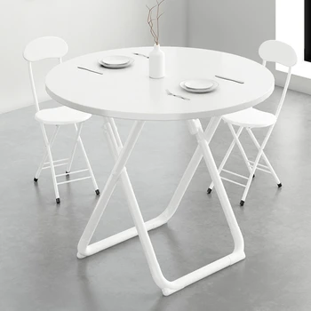 Обеденные столы из круглого дерева на открытом воздухе Кухонные стулья Мобильные Современные обеденные столы в скандинавском стиле Складная мебель для кафе и ресторанов