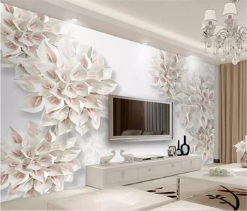 обои wellyu на заказ papel de parede с 3D тиснением цветок каллы Фон для телевизора обои для домашнего декора papel pintado behang