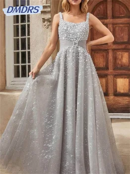 Очаровательное вечернее платье на бретельках 2024, Элегантное тюлевое платье для выпускного вечера, роскошное свадебное платье трапециевидной формы Vestidos De Novia