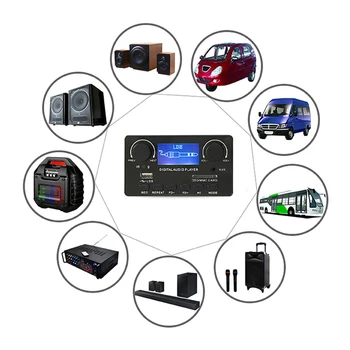 Плата MP3-декодера Bluetooth 5.0 Поддерживает запись громкой связи FM DC 12V MP3 WMA WAV APE FLAC аудиоплеер для автомобиля
