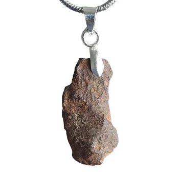 Подвеска с железным метеоритом Camille Оригинал, камень Гебель Камиль, натуральный метеоритный материал, образец железного метеорита - QD162